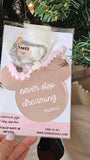 Never Stop Dreaming - Rose Gold Mirror Mouse Ornament