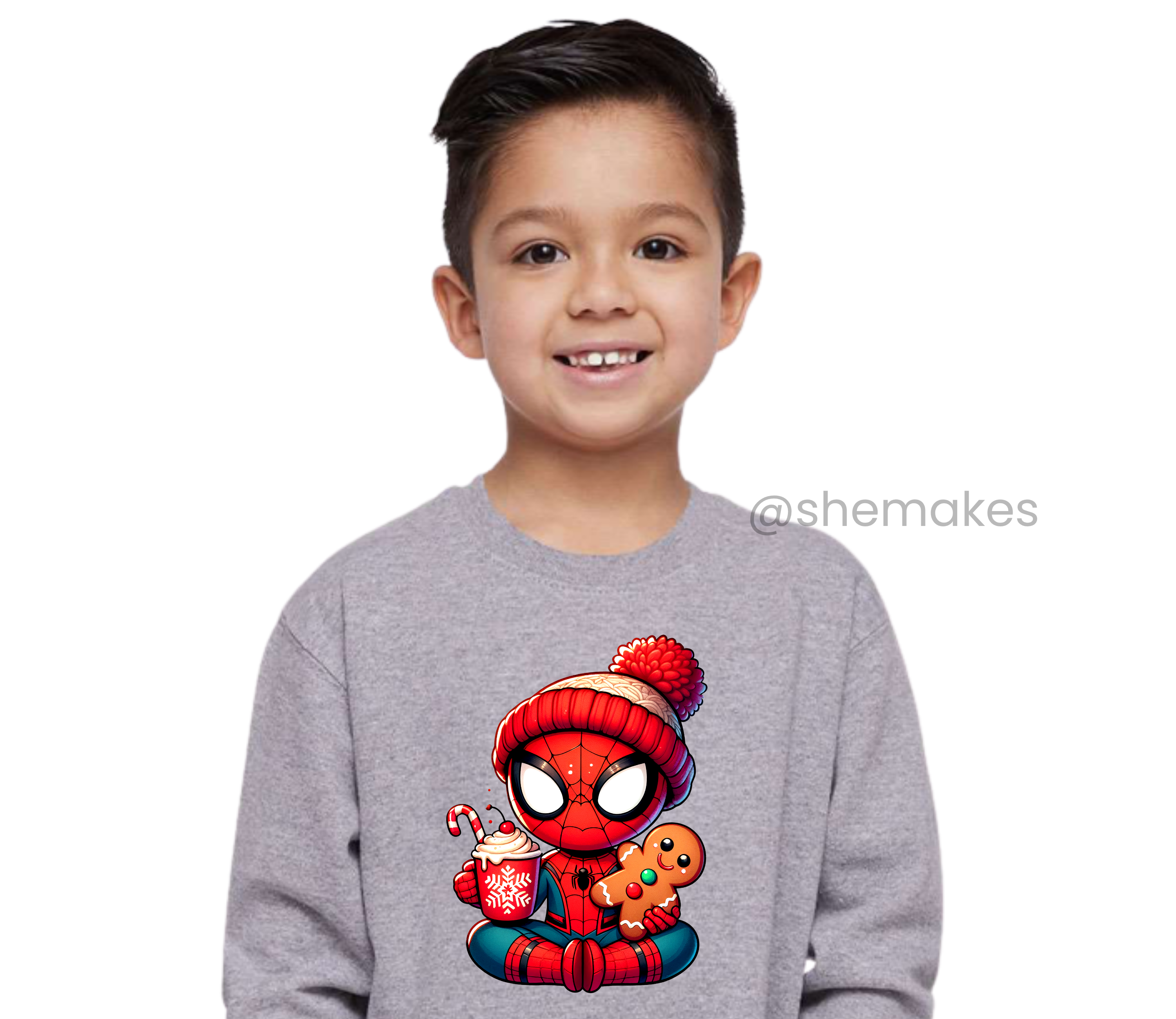 Christmas Red Spider - Youth Crewneck