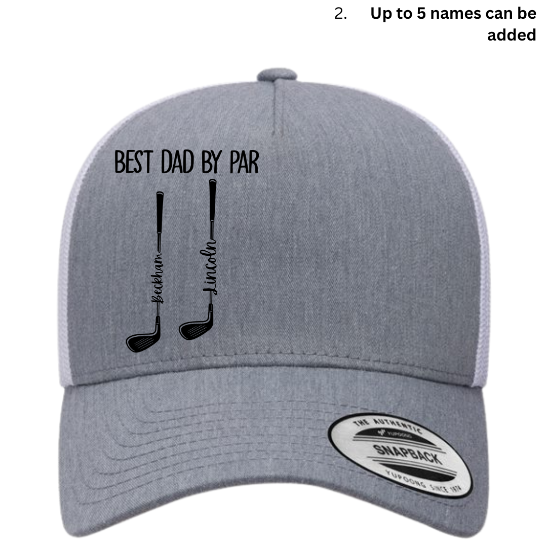 Best Dad By Par - Personalized - Adult Hat