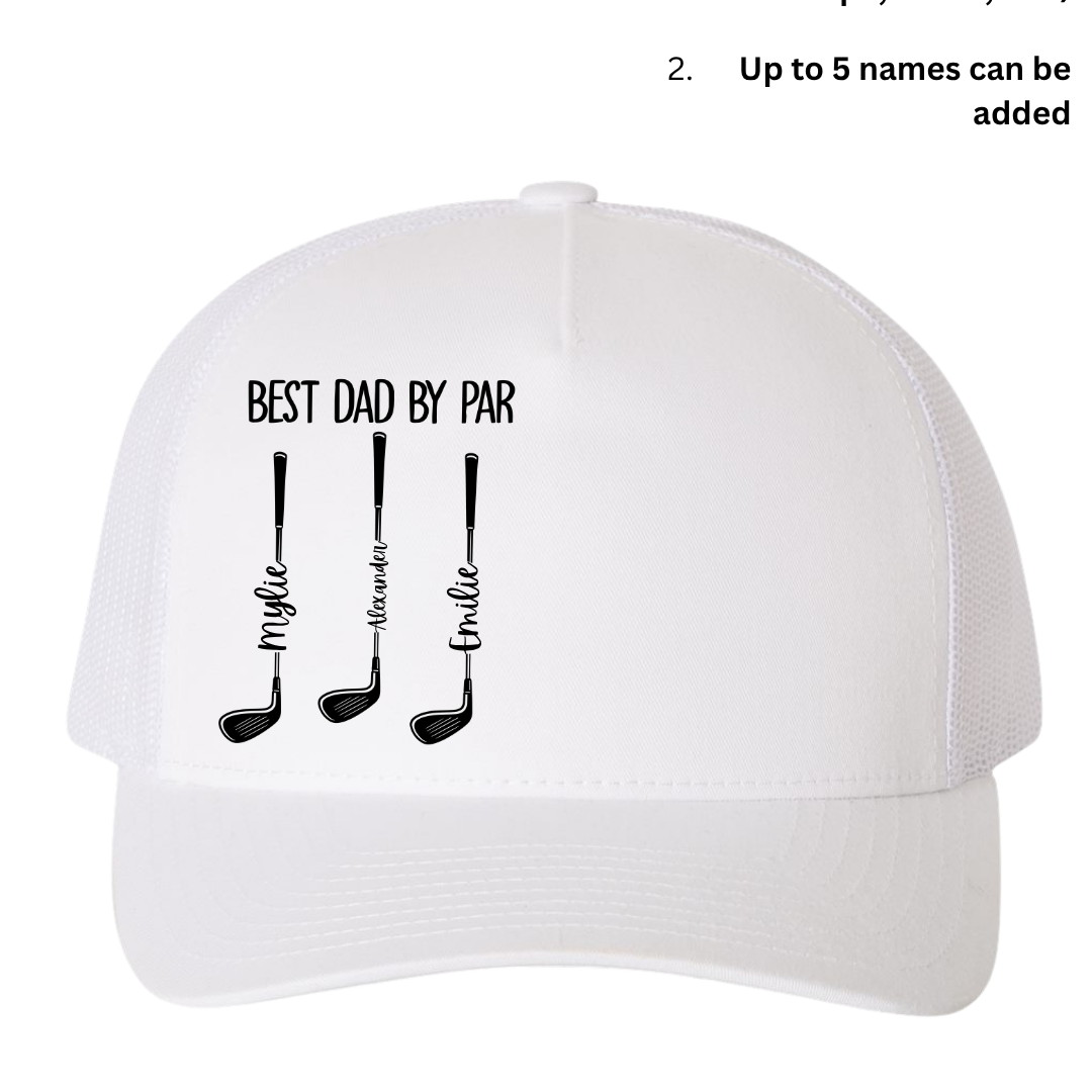 Best Dad By Par - Personalized - Adult Hat