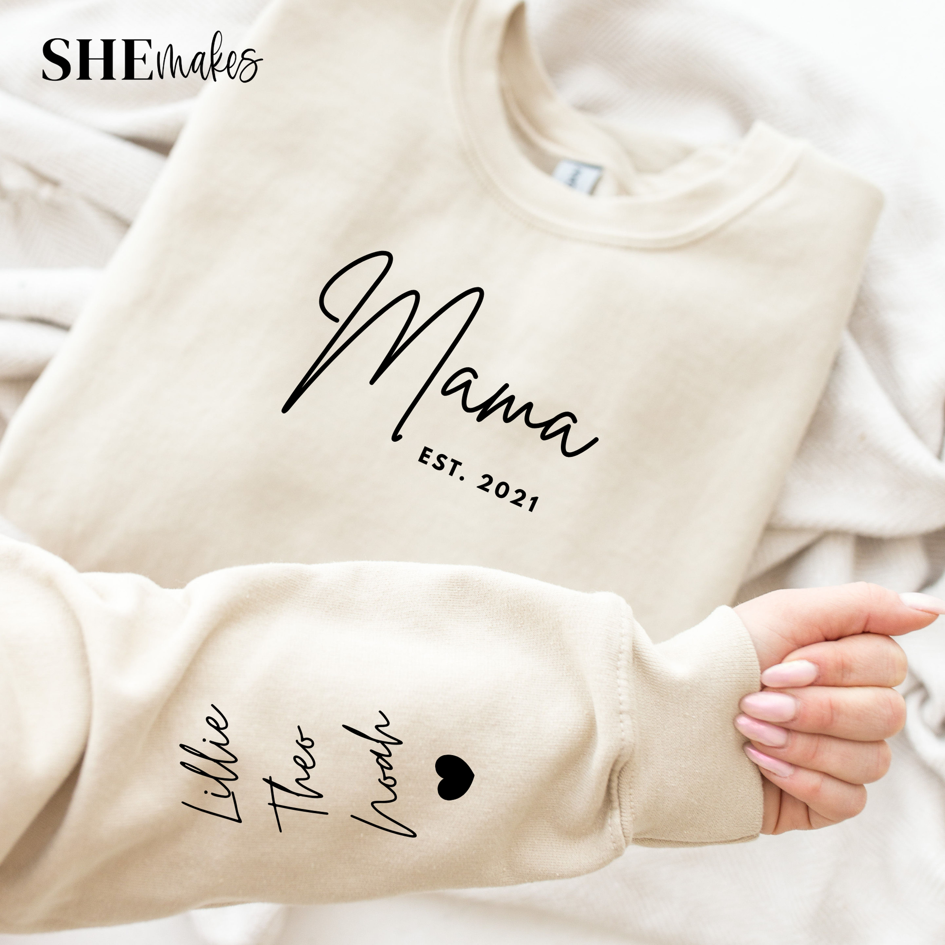 Mama Personalized Names - Adult Crewneck