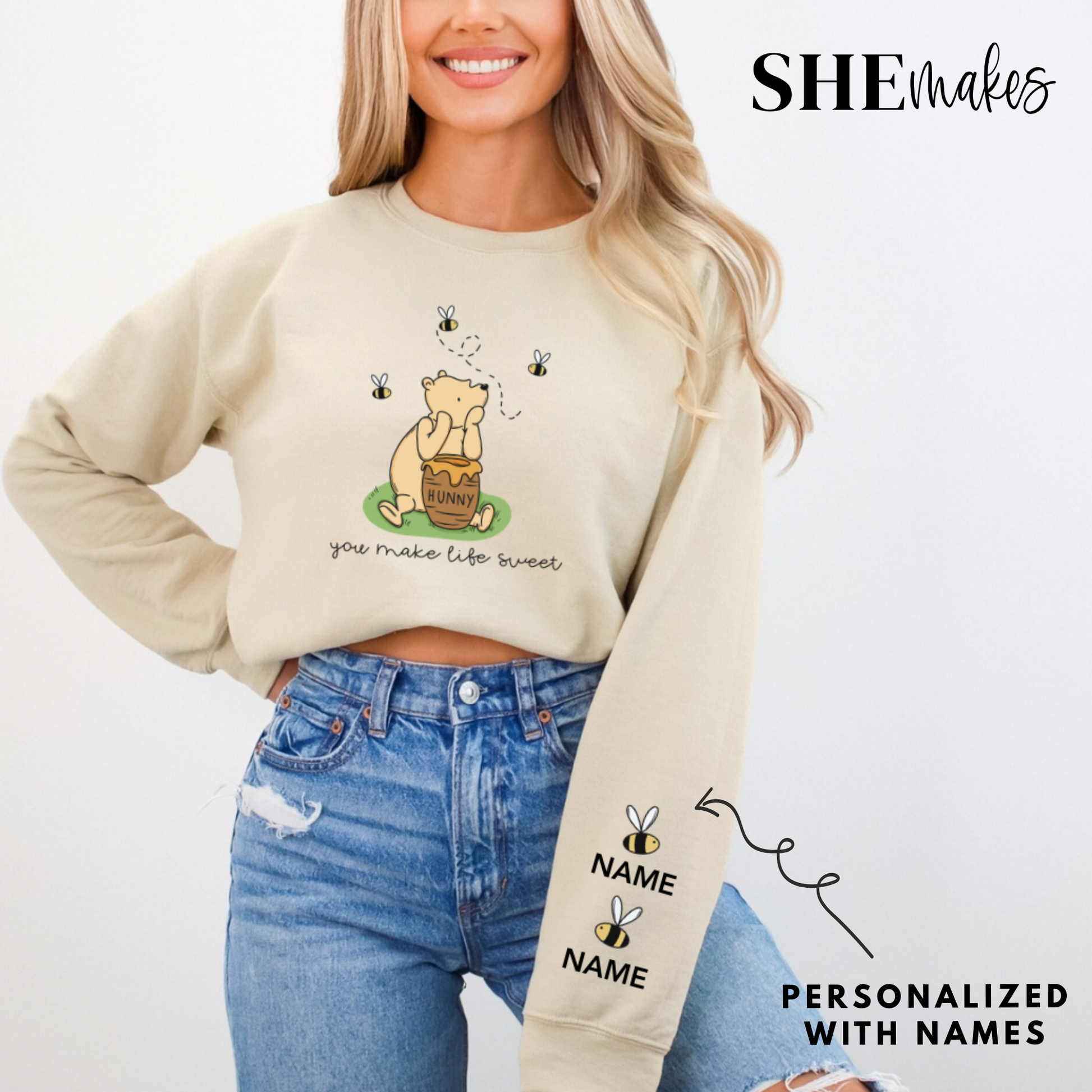 You Make Life Sweet - Personalized Names - Adult Crewneck