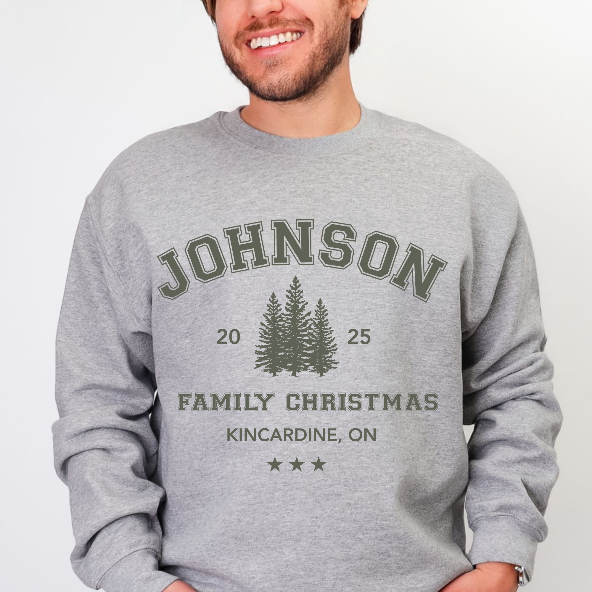 Matching Family Name Sweater - Trees (Adult)