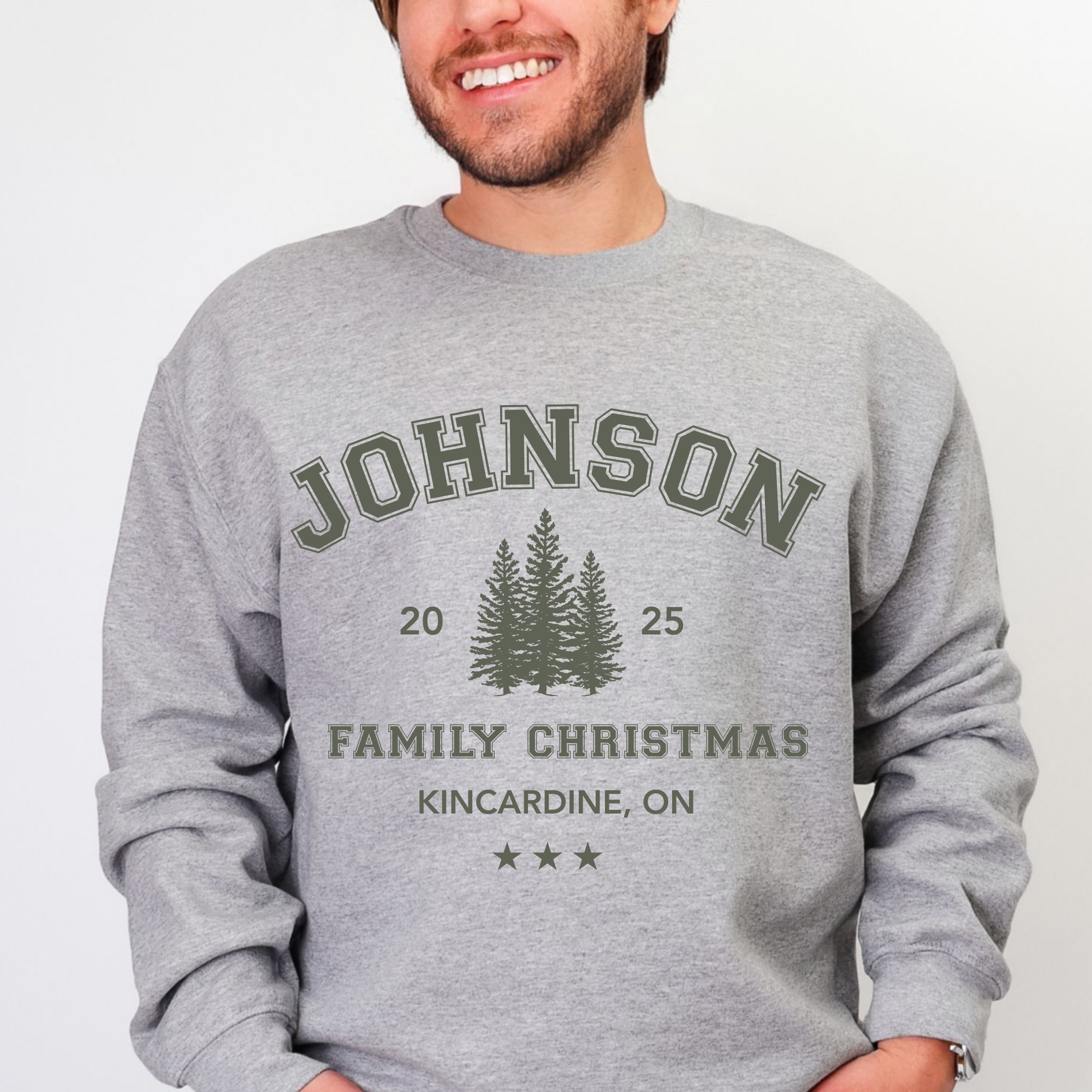 Matching Family Name Sweater - Trees (Adult)