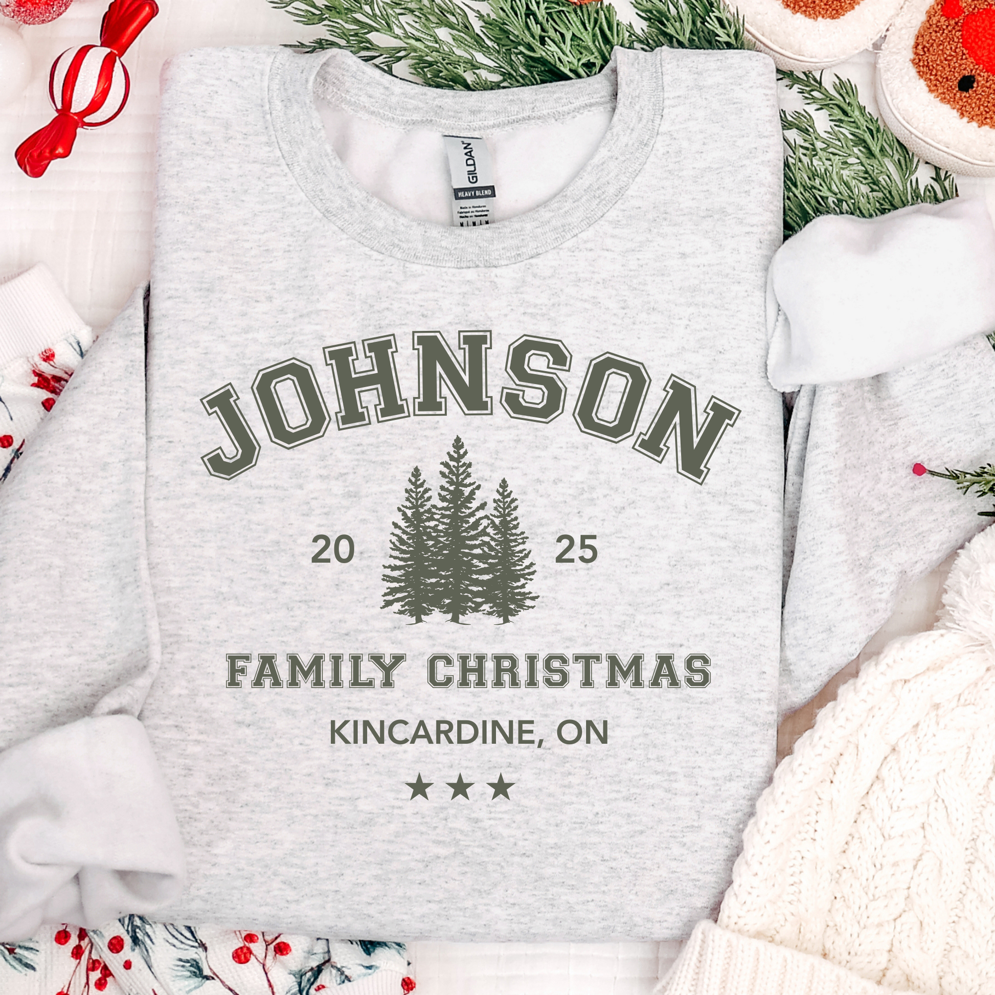 Matching Family Name Sweater - Trees (Adult)