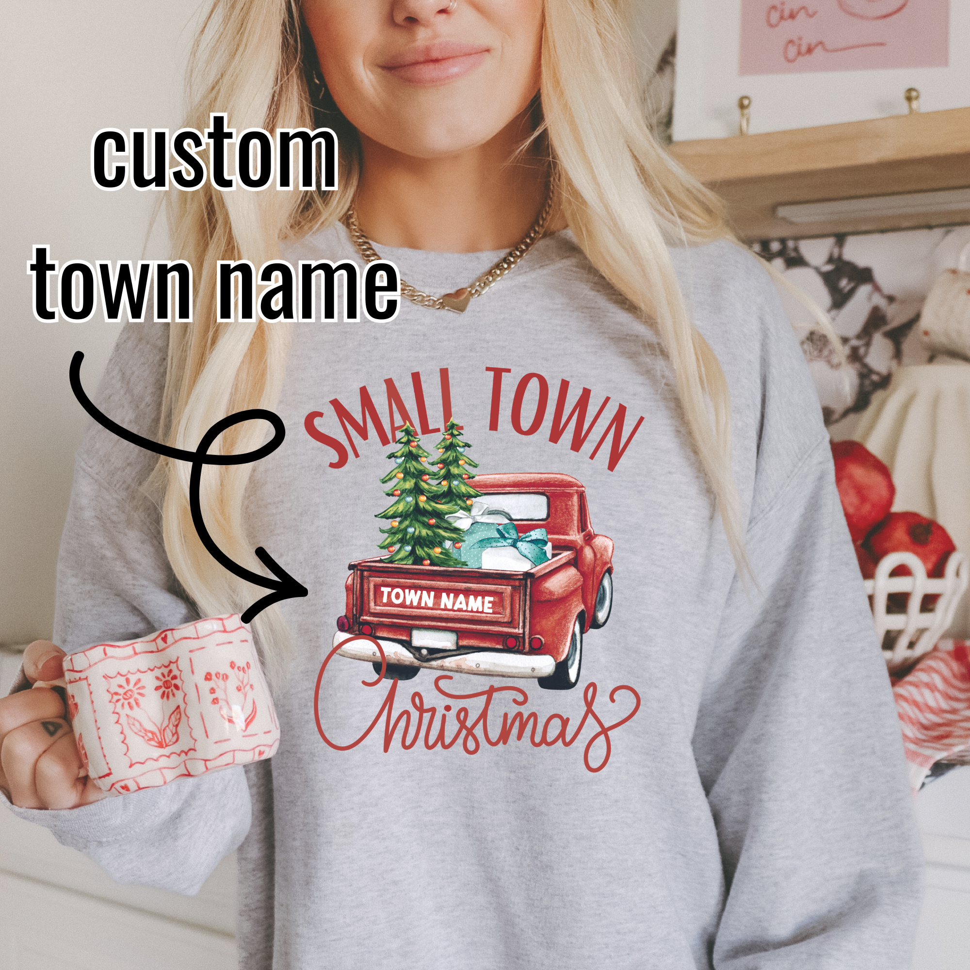CUSTOM TOWN | Small Town Christmas - Adult Crewneck