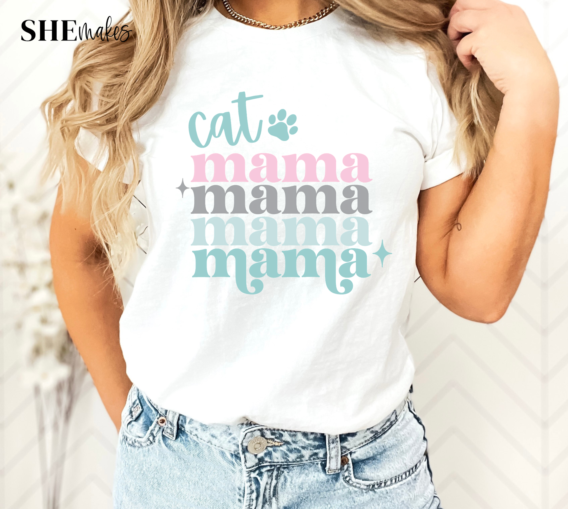 Cat Mama Stacked  - Regular Adult Shirt