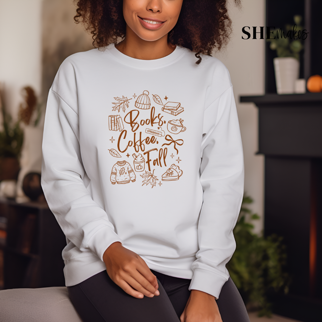 Doodle Fall Books  - Adult Crewneck