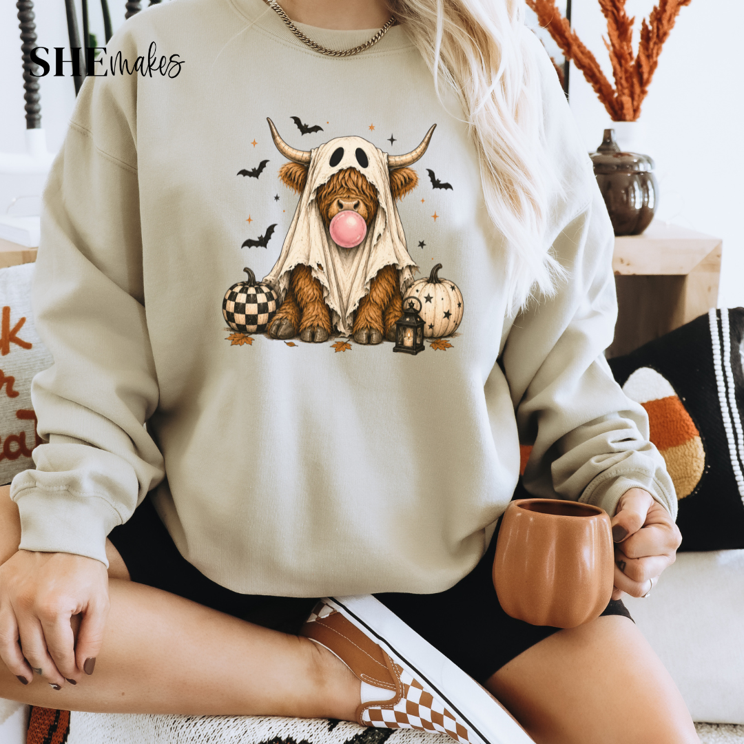 Checkered Cow - Adult Crewneck