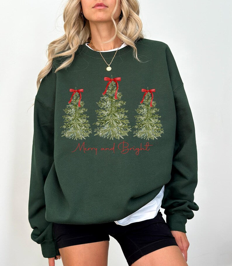 Coquette Minimalist Trees  - Adult Crewneck