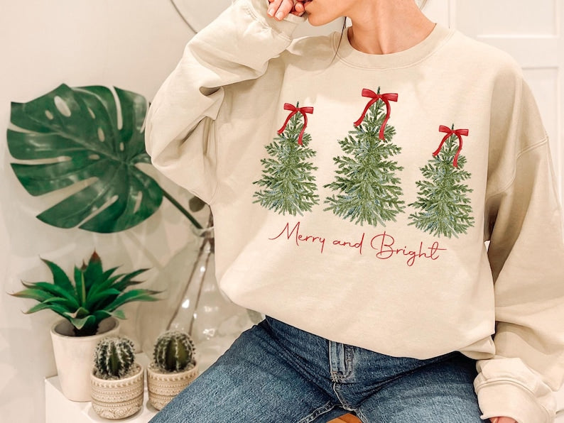 Coquette Minimalist Trees  - Adult Crewneck