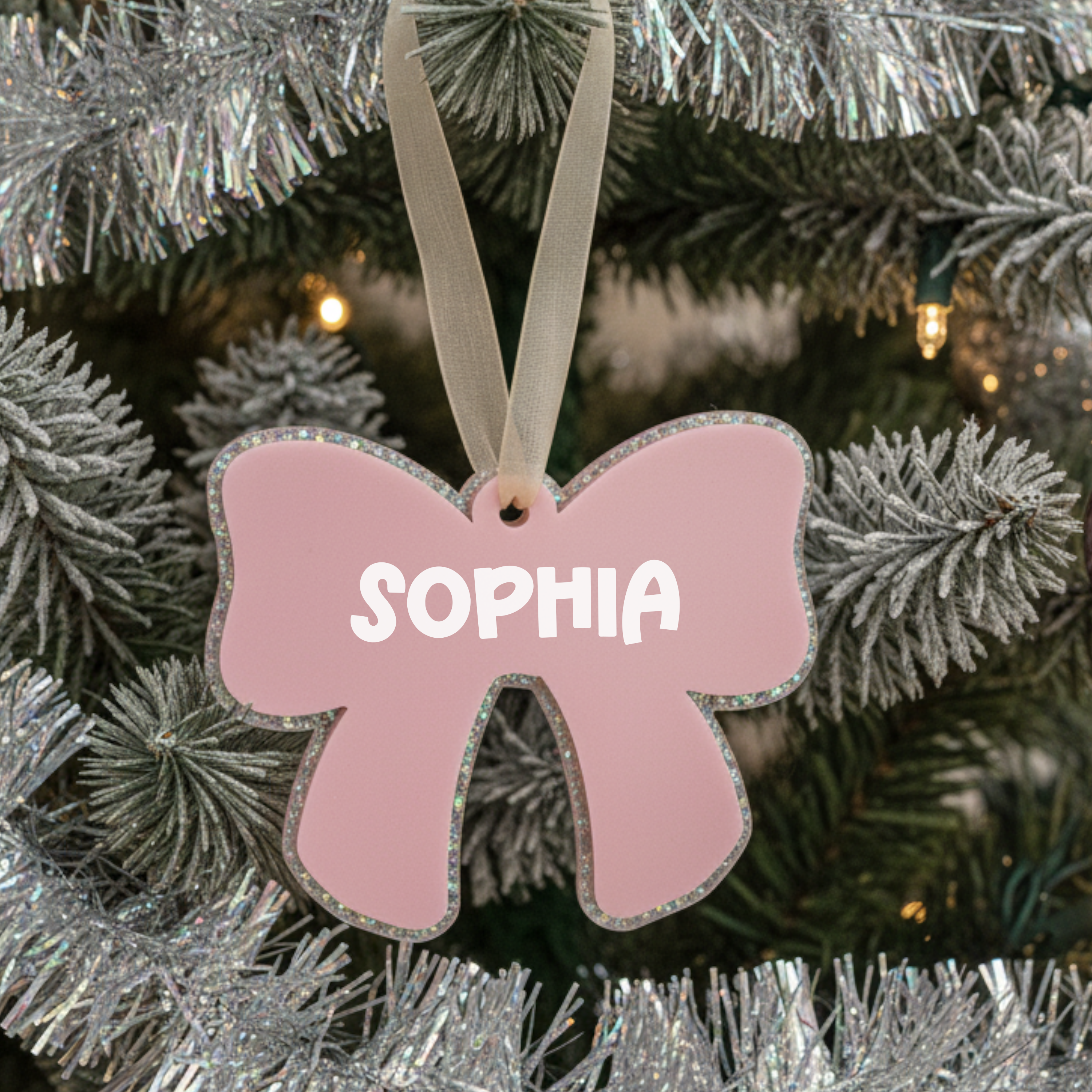 Pink Bow/Bag Tag Ornament
