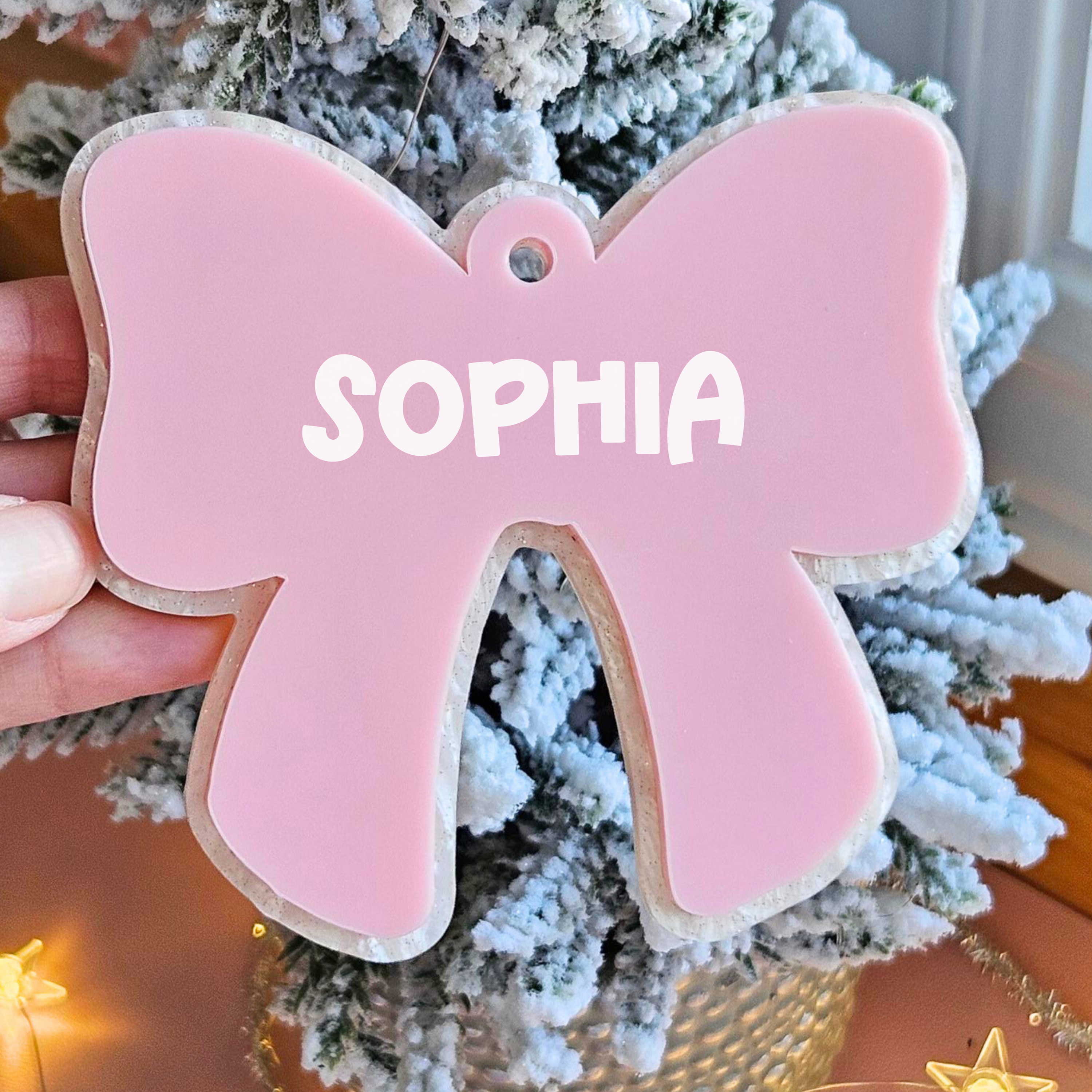 Pink Bow/Bag Tag Ornament