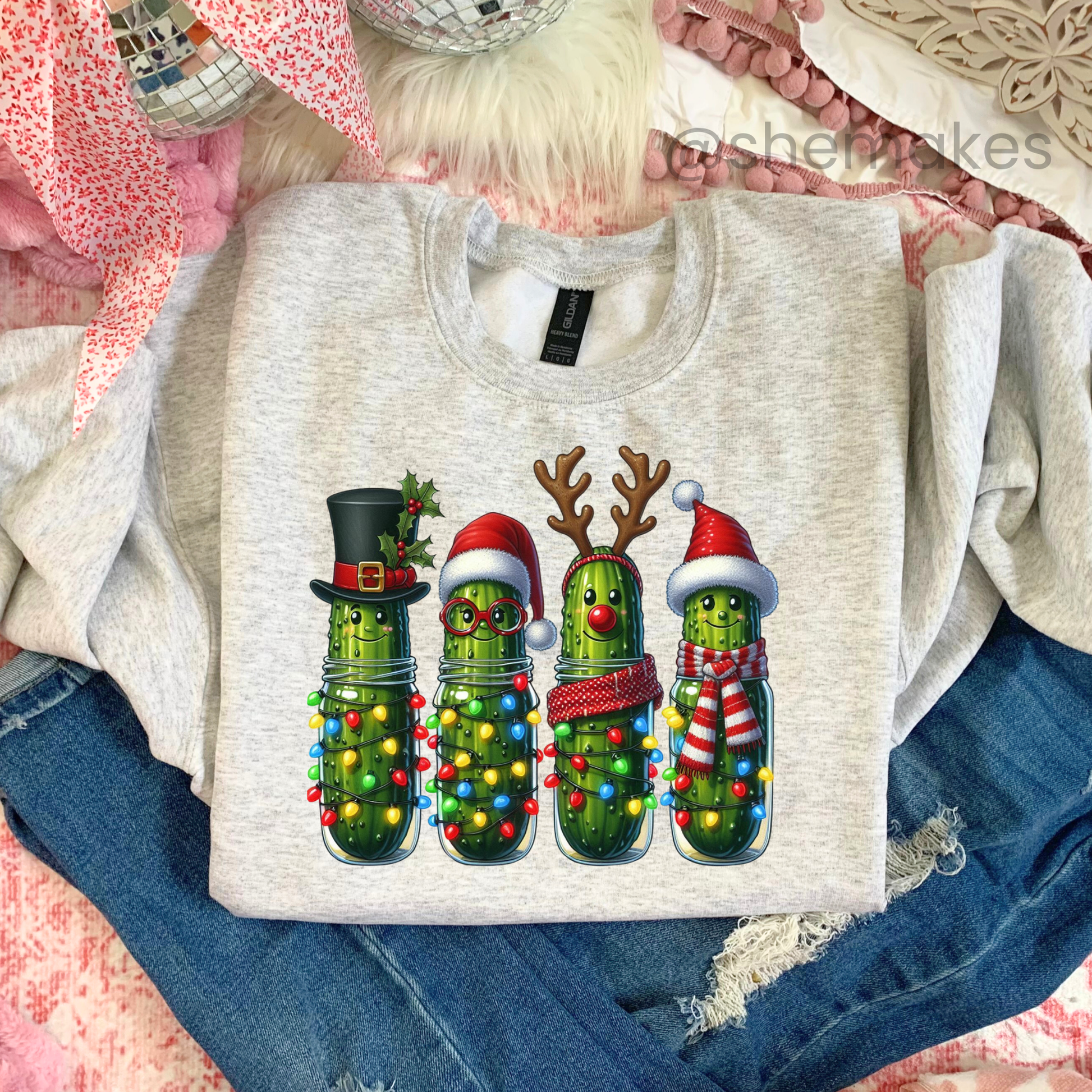 Holiday Dressed Pickle Crew - Adult Crewneck