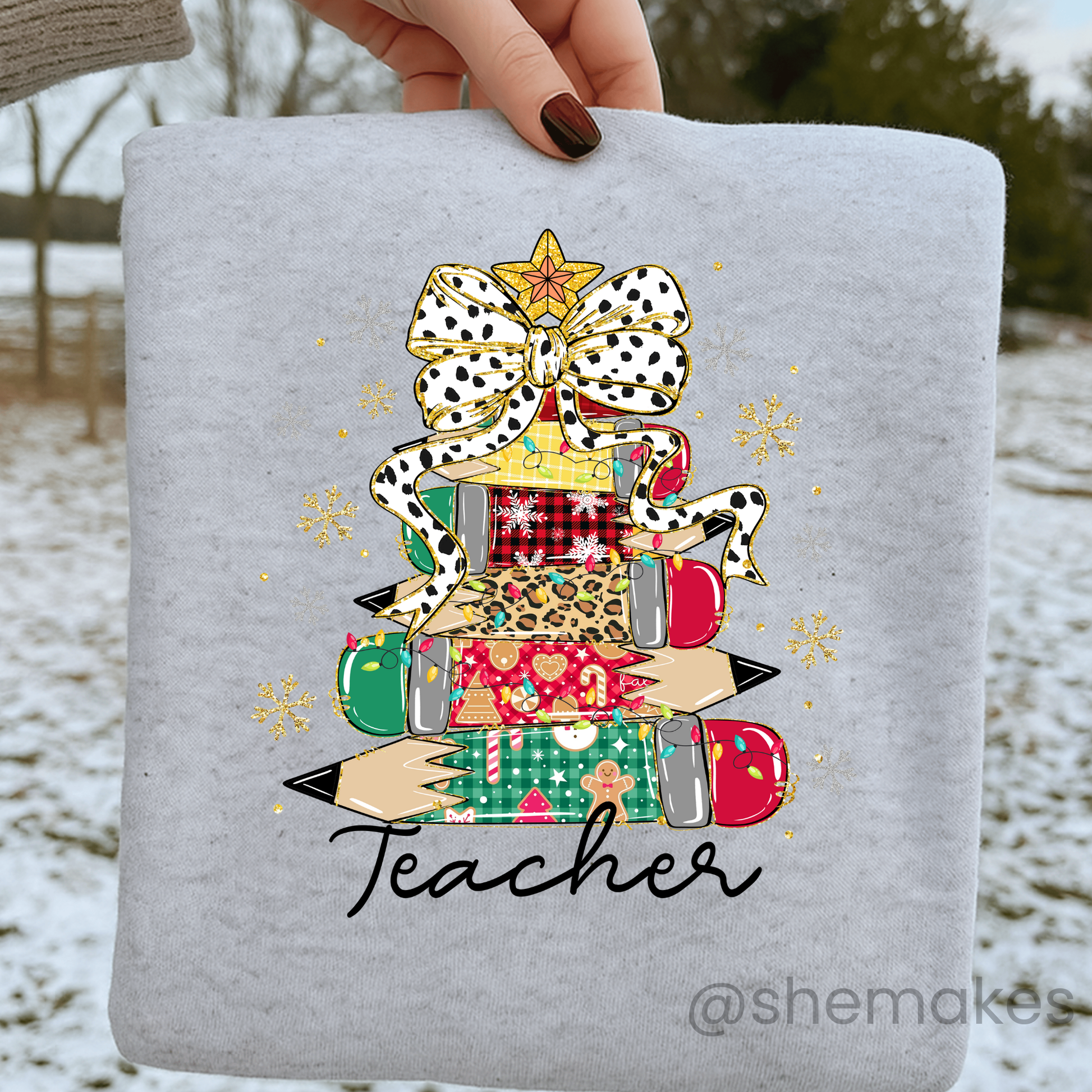 Teacher Pencil Tree - Adult Crewneck