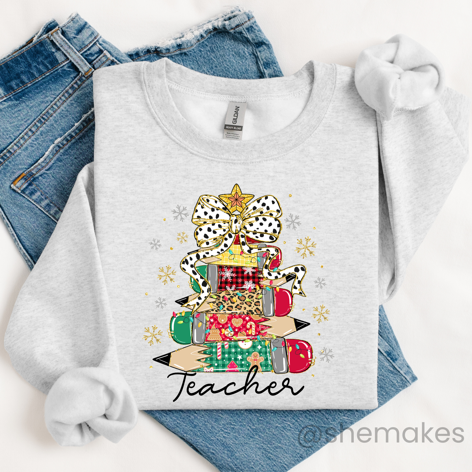 Teacher Pencil Tree - Adult Crewneck