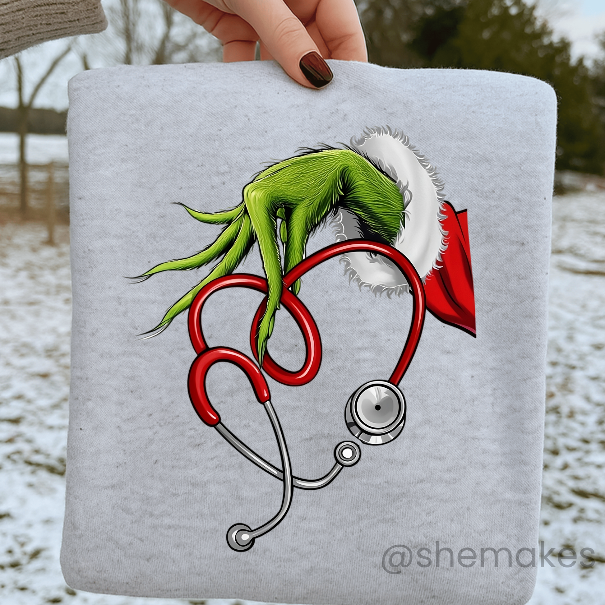 Nurse Funny Christmas Stethoscope - Adult Crewneck