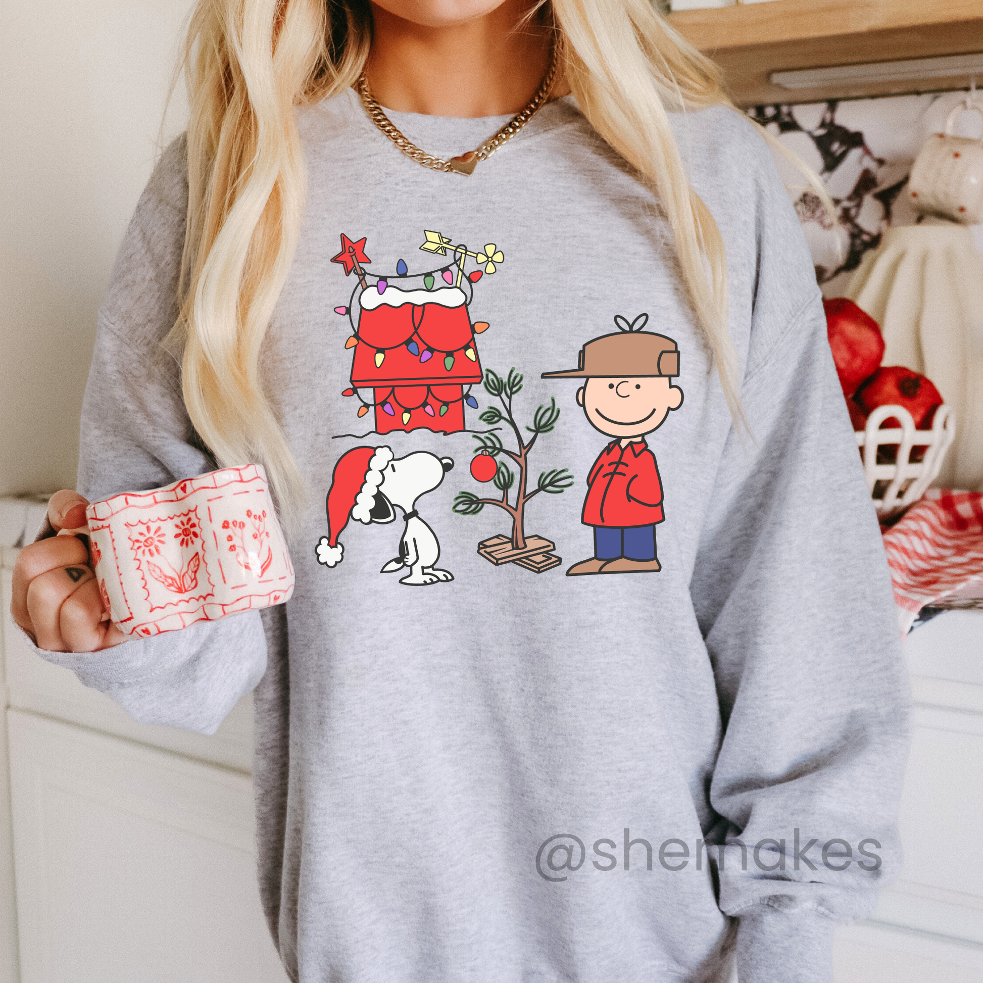 Christmas Boy And Dog Friend - Adult Crewneck