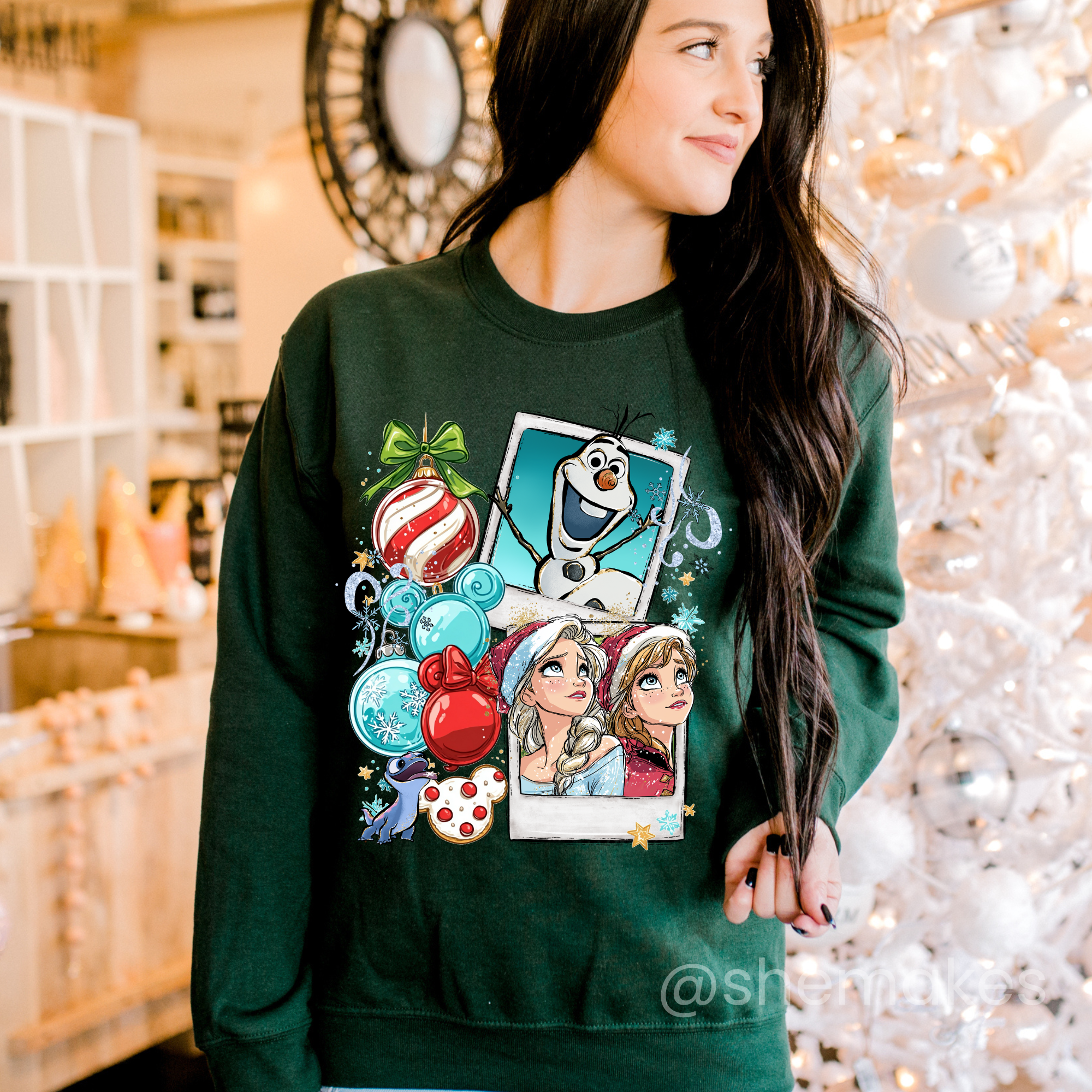 Snowman & Sisters Snapshot - Adult Crewneck