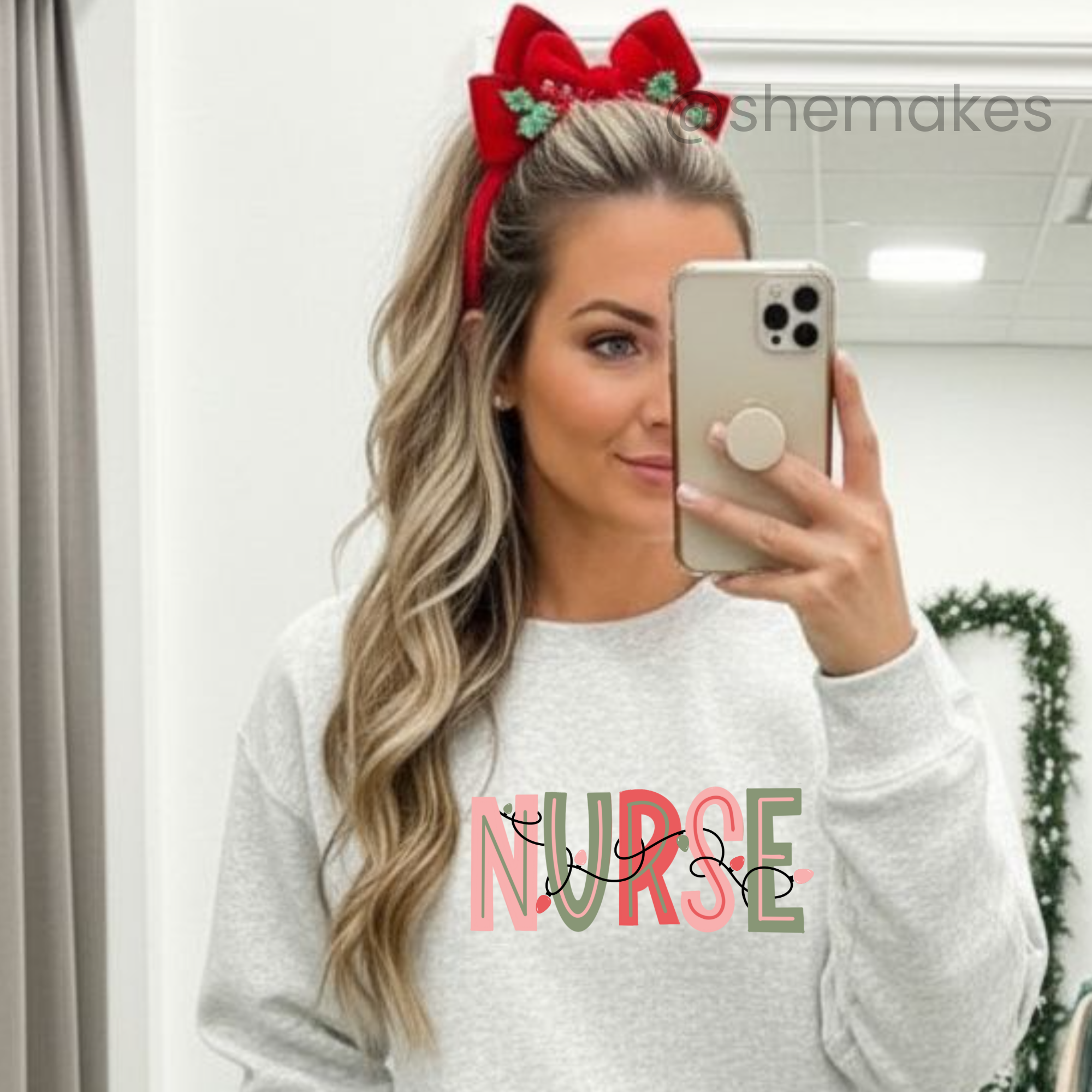 Nurse Christmas Lights - Adult Crewneck