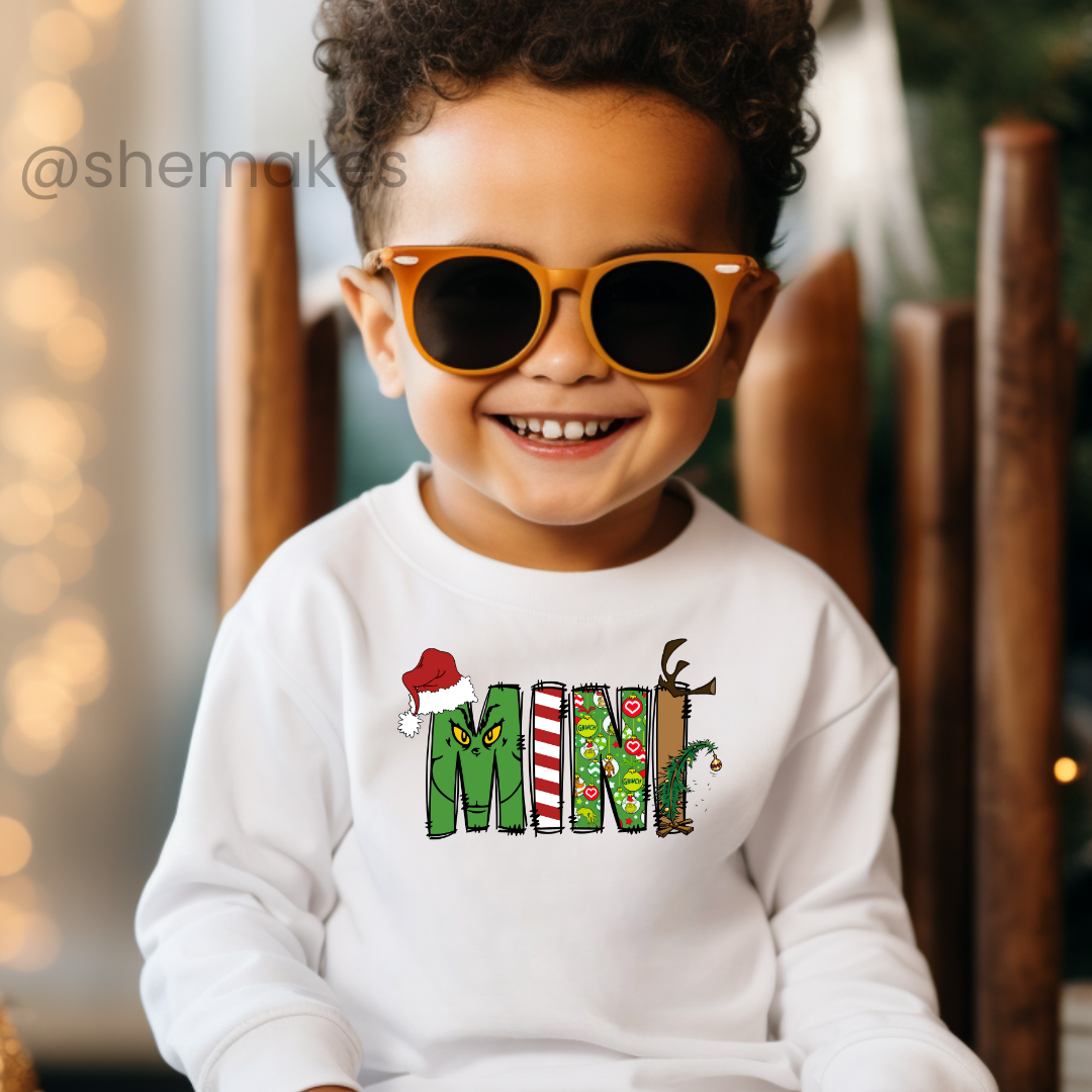 Green Christmas Mini  - Youth Crewneck